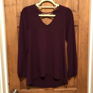 Express V-Neck Lace Up Back Tunic - XS